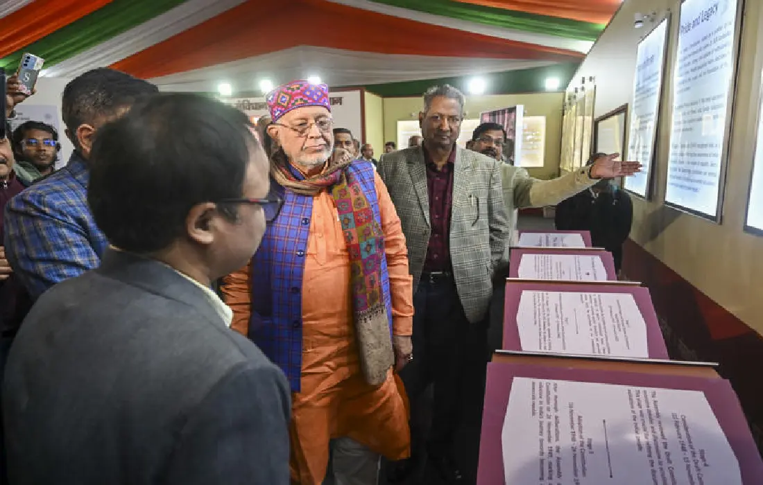 Bjp distribute consitution copies, Constitution Copies at Maha Kumbh